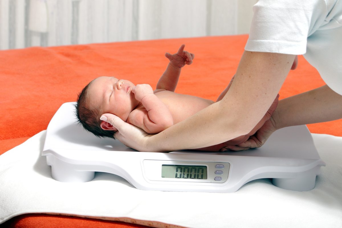 10775525 - baby boy on weight scale